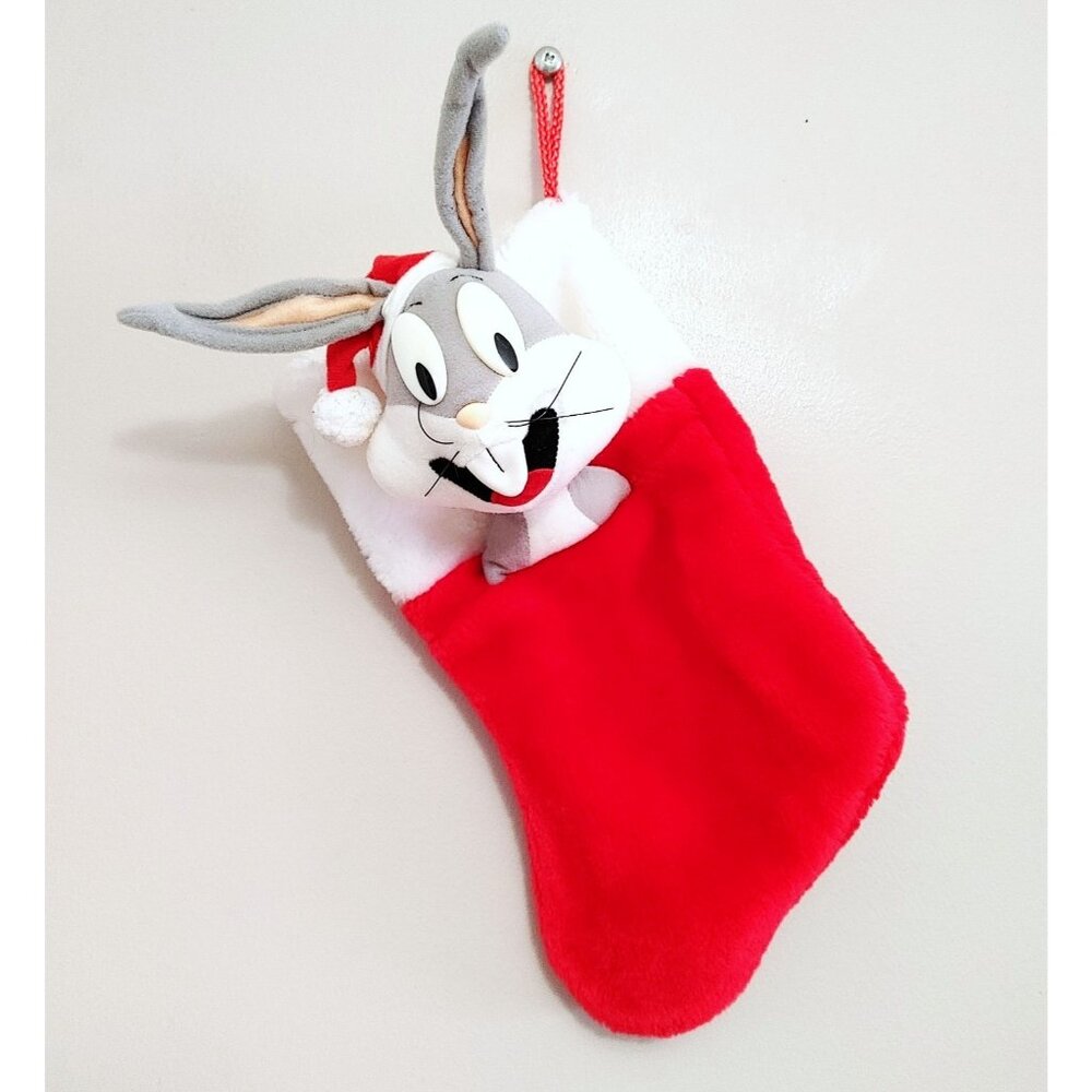 Warner Bros Looney Tunes Christmas Stocking 3D Plush 1997 Bugs Bunny